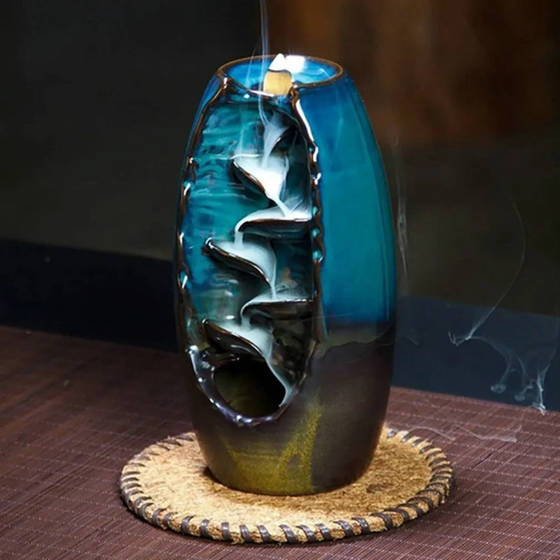 brûleur d'encens bleu