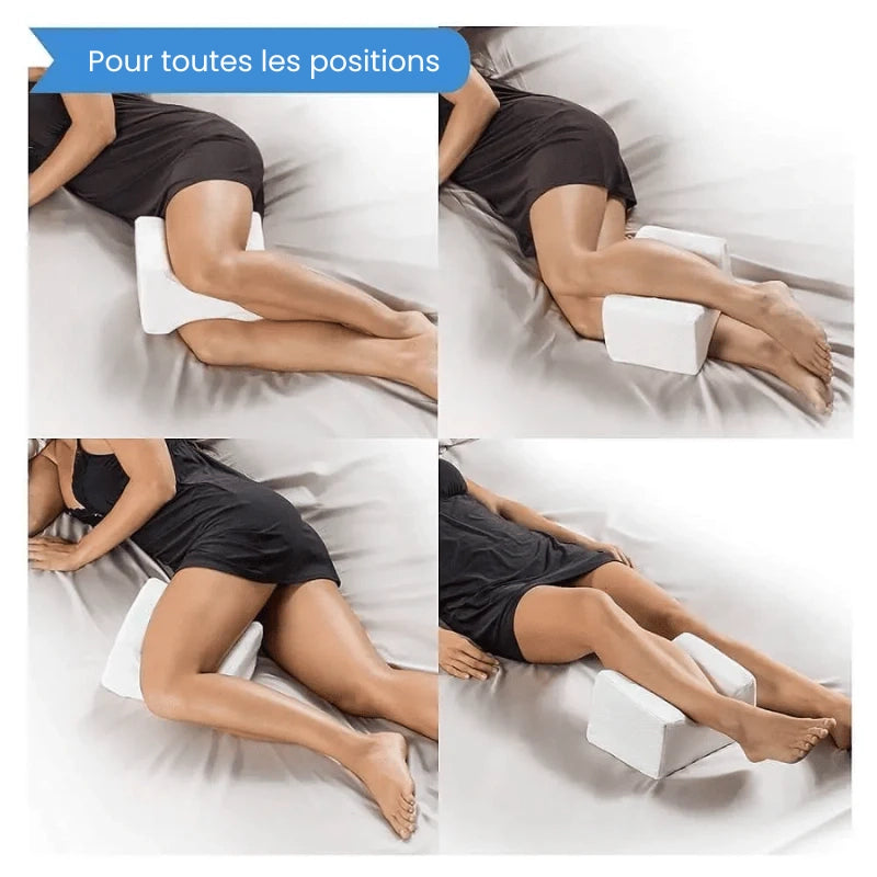 coussin orthopédique genoux différentes positions
